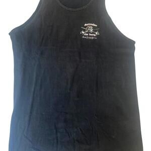 Black Men's Sleeveless Tank Top with Pirate Skull Graphic #3